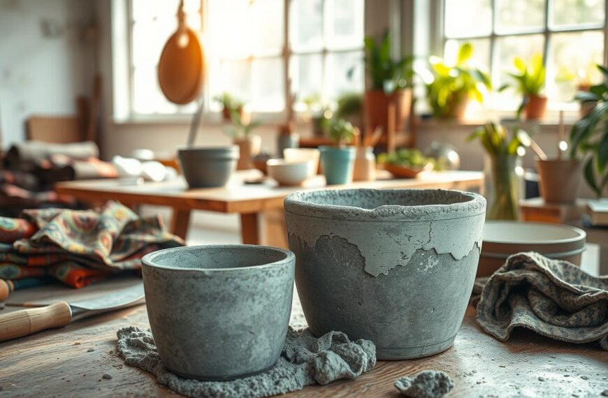 Jak zrobić donice z betonu i szmaty – tani sposób na efektowną dekorację